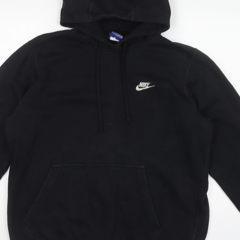 Nike Men’s Black L Pullover Hoodie Logo Pocket Fleece
