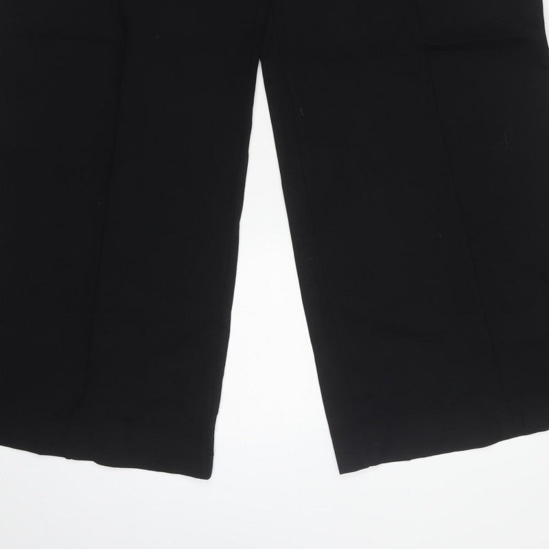 Finery Women’s Black UK 16 Regular Wide-Leg Stretch Trousers