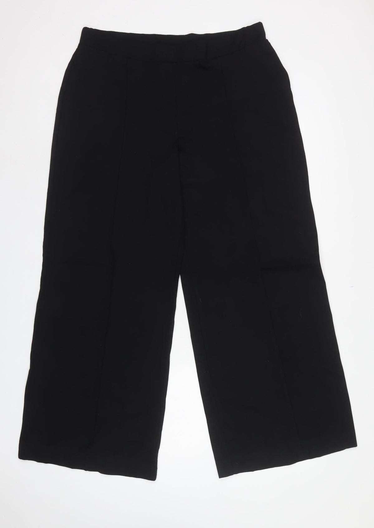 Finery Women’s Black UK 16 Regular Wide-Leg Stretch Trousers