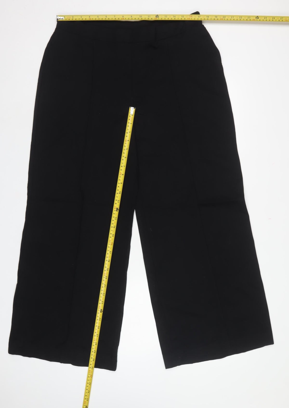 Finery Women’s Black UK 16 Regular Wide-Leg Stretch Trousers