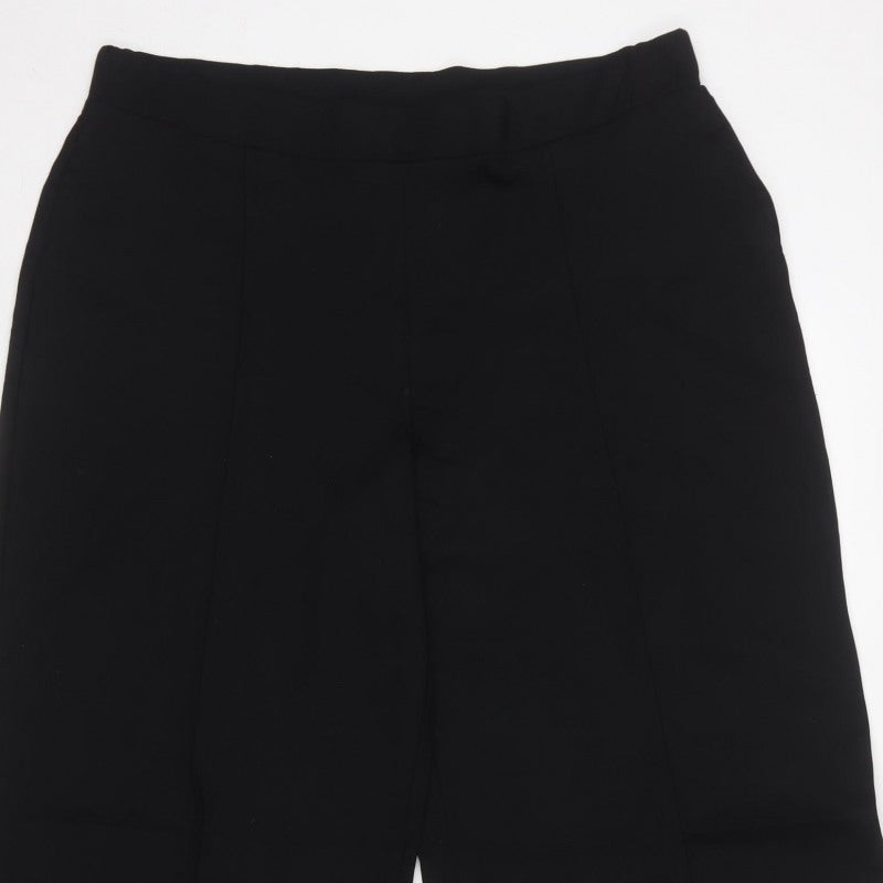 Finery Women’s Black UK 16 Regular Wide-Leg Stretch Trousers