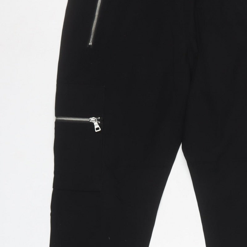 NVLTY Men's Black M Cargo Jogger Trousers Zip Pockets