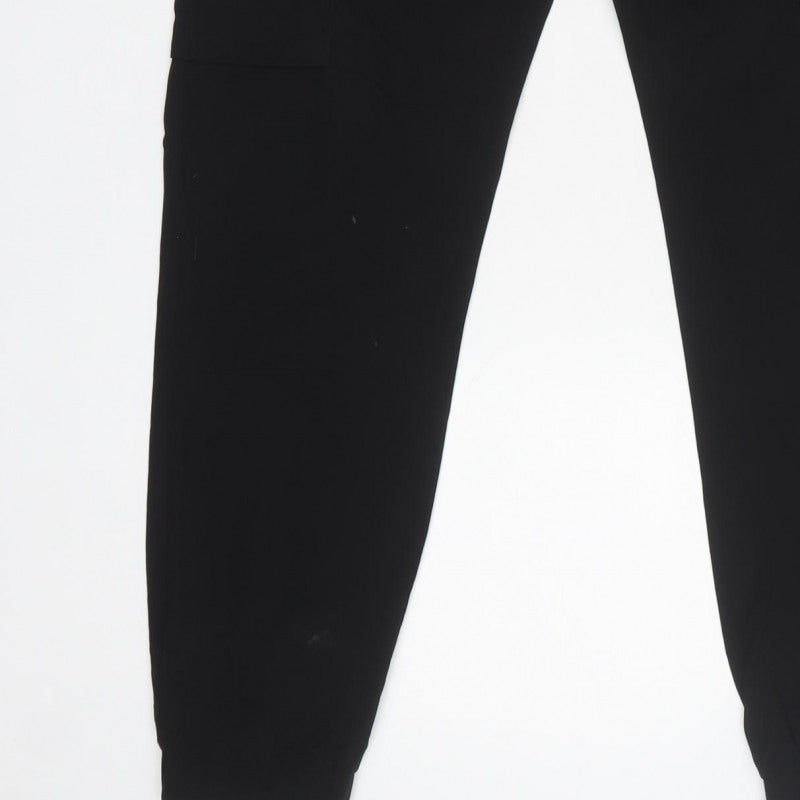 NVLTY Men's Black M Cargo Jogger Trousers Zip Pockets