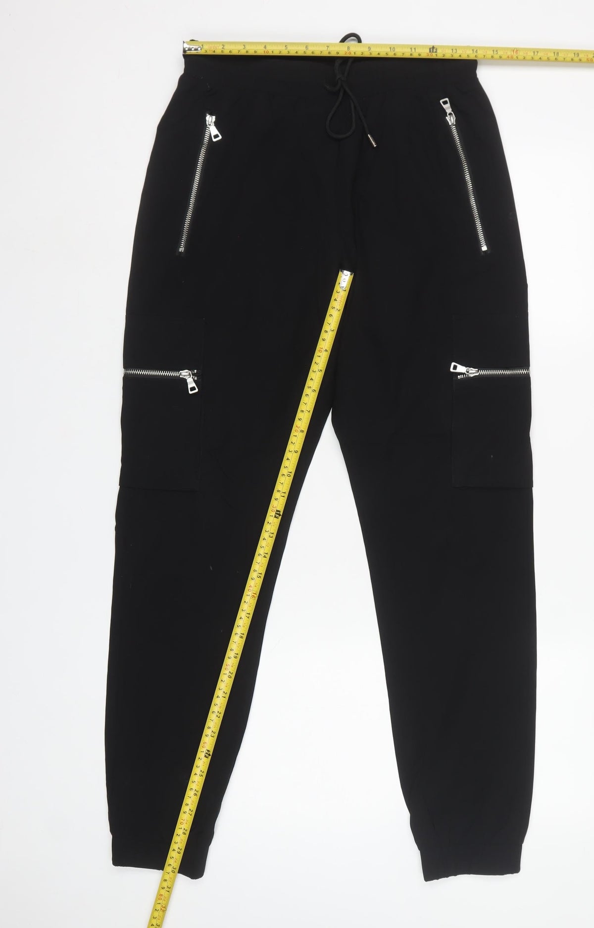 NVLTY Men's Black M Cargo Jogger Trousers Zip Pockets