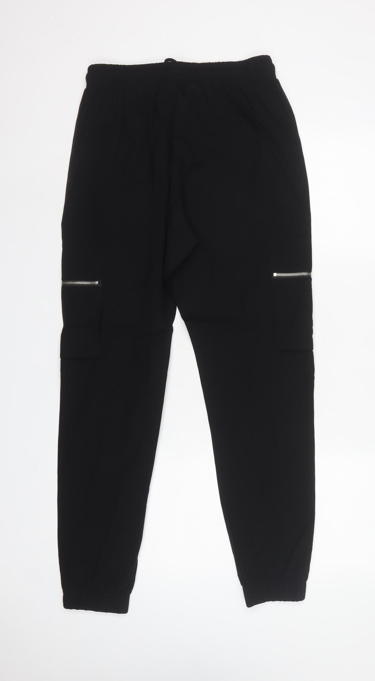 NVLTY Men's Black M Cargo Jogger Trousers Zip Pockets
