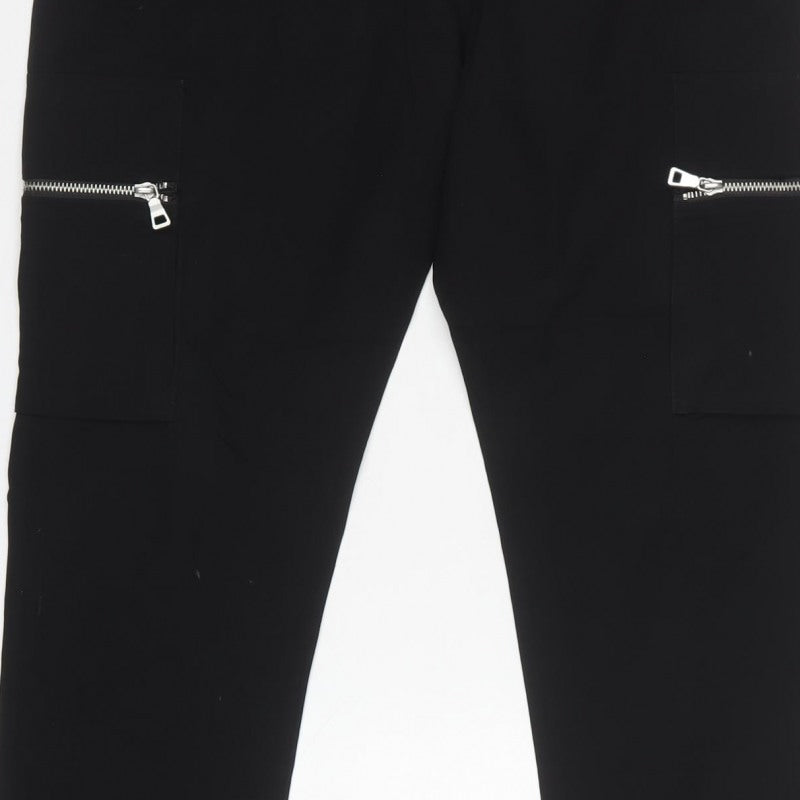 NVLTY Men's Black M Cargo Jogger Trousers Zip Pockets