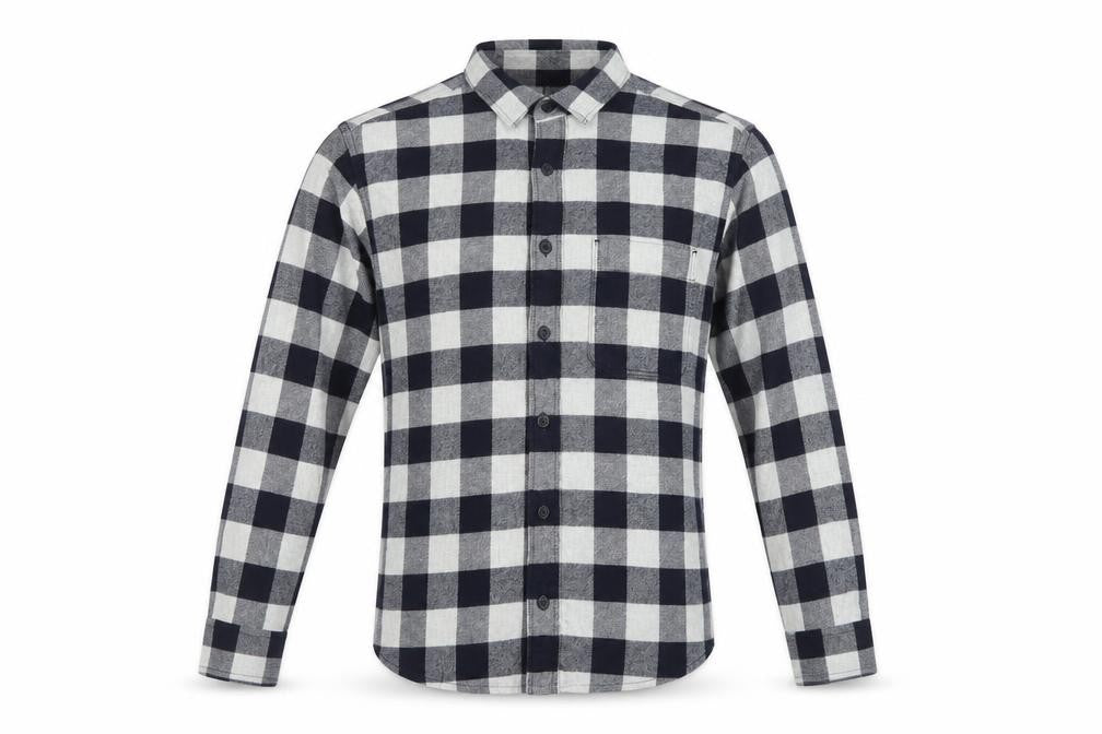 Uniqlo Men’s Blue Grey Check Cotton Flannel Button-Up Shirt XS