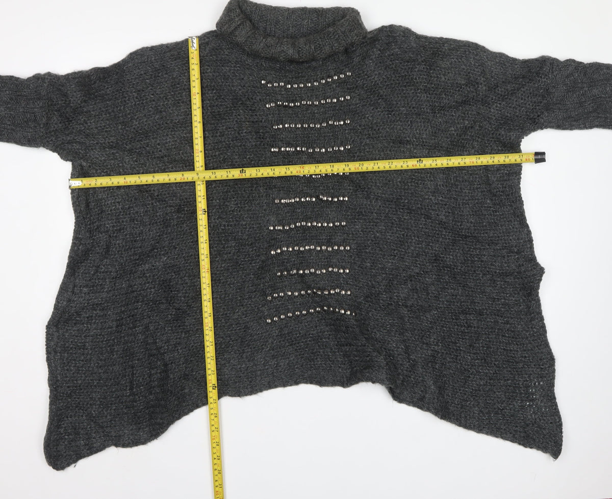 DAY Birger et Mikkelsen Women Grey M Studded Mohair Open Cardigan