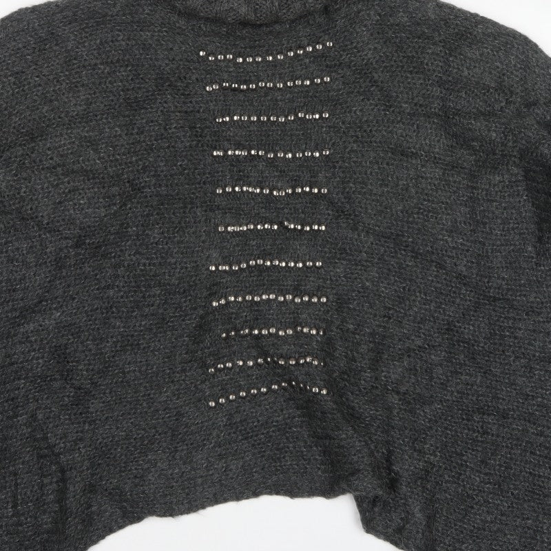 DAY Birger et Mikkelsen Women Grey M Studded Mohair Open Cardigan