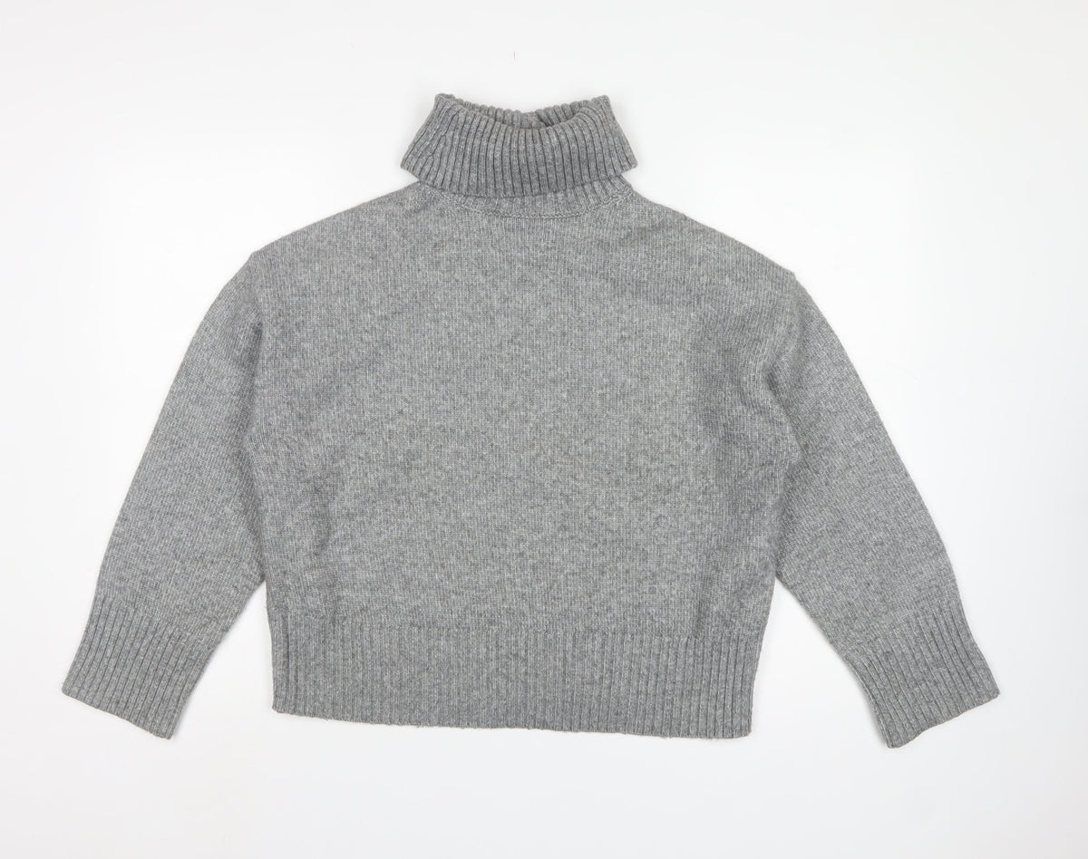 Nobody's Child Women Grey S Roll Neck Oversized Knit Jumper