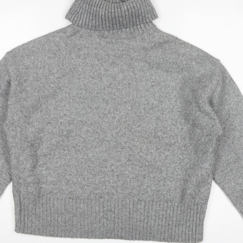 Nobody's Child Women Grey S Roll Neck Oversized Knit Jumper