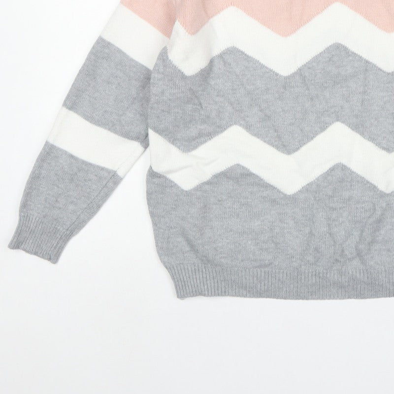 Roman Women’s Multicoloured Geometric Knit Pullover Jumper UK 10
