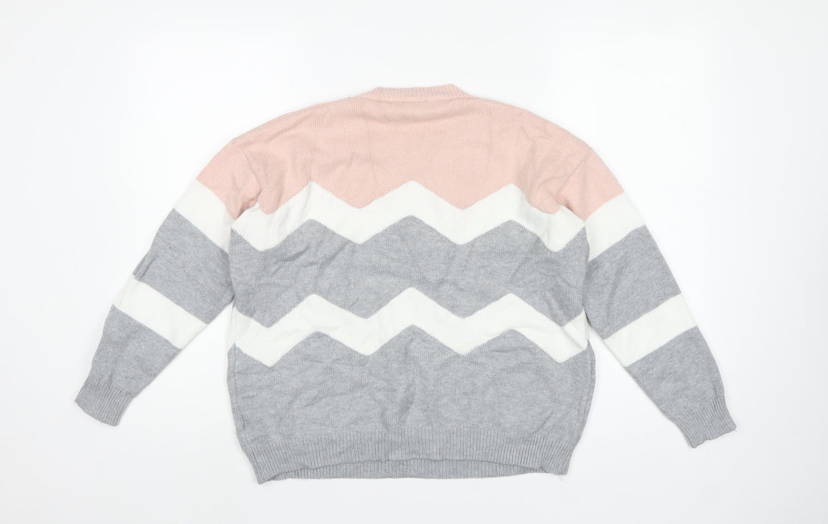 Roman Women’s Multicoloured Geometric Knit Pullover Jumper UK 10