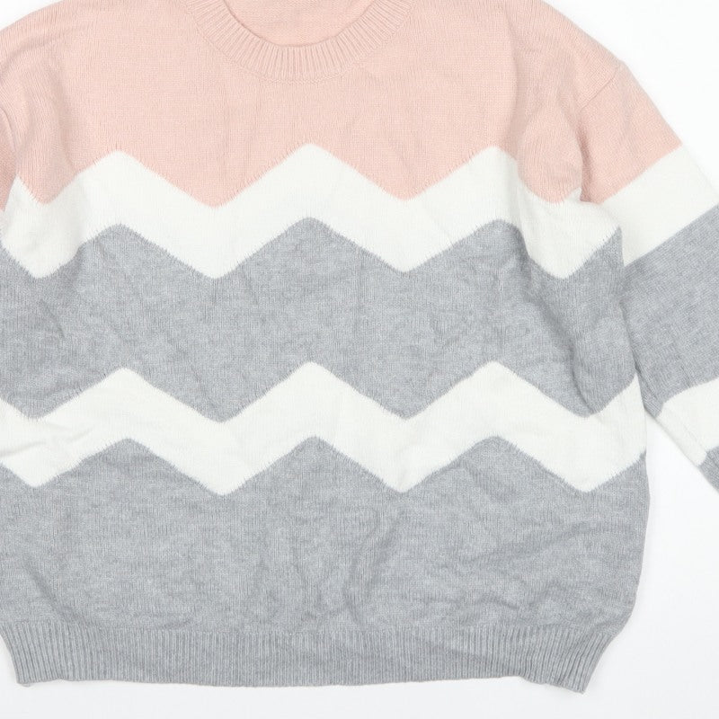 Roman Women’s Multicoloured Geometric Knit Pullover Jumper UK 10