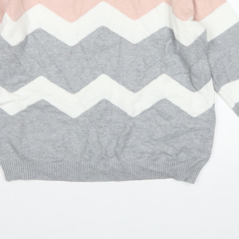 Roman Women’s Multicoloured Geometric Knit Pullover Jumper UK 10