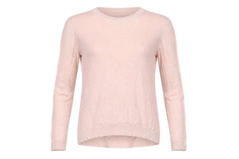 Selects Women Pink S Fine Knit Crew Neck Long Sleeve Jumper