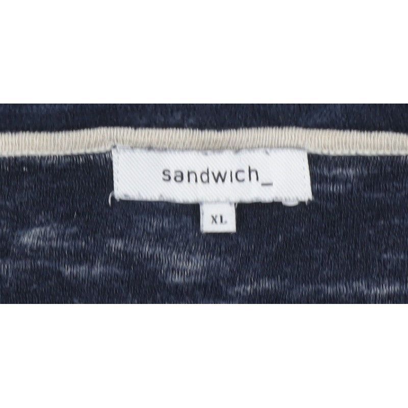 Sandwich Women Blue XL Geometric Knit Long Sleeve Pullover Jumper