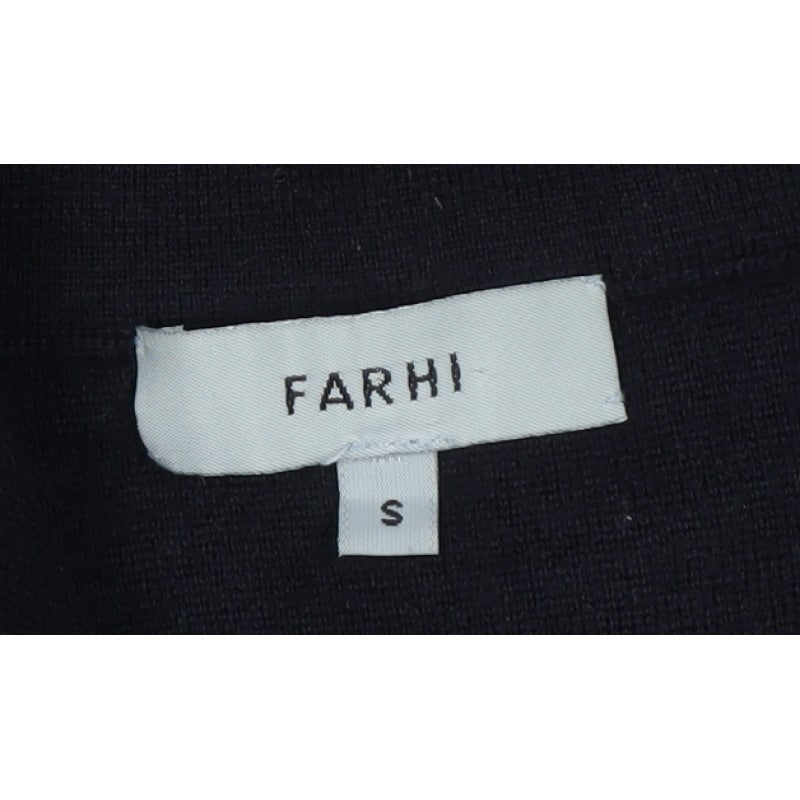 Farhi Men’s Black Small Full Zip Wool Knit High Neck Cardigan