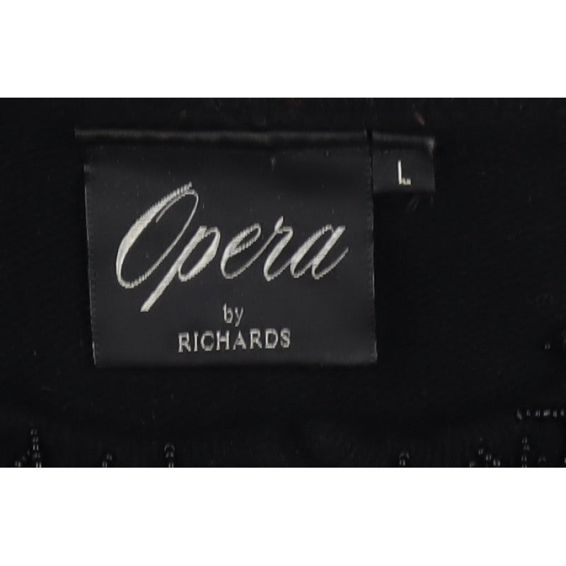 Opera by Richards Women Black L Beaded Angora Wool Cardigan