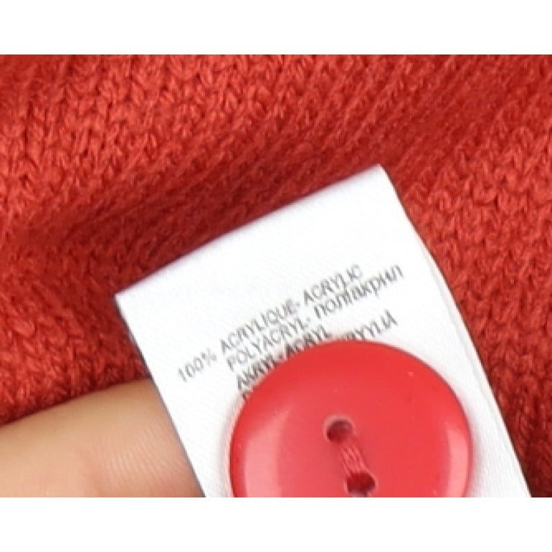 Daxon Women Red UK 22 V-Neck Button Front Knit Cardigan with Pockets