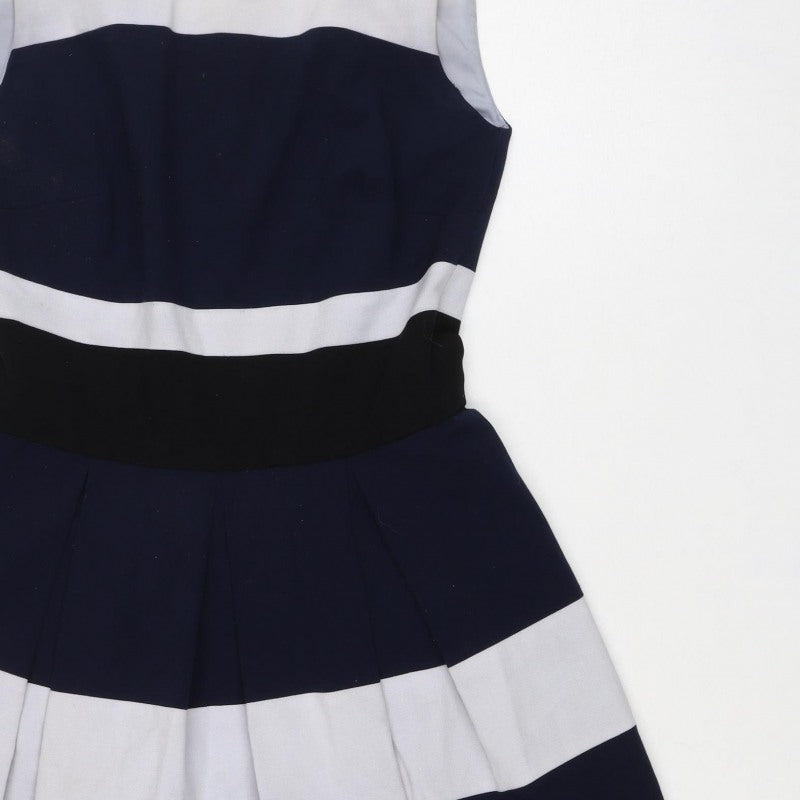 Lauren Ralph Lauren Women Multicoloured UK 4 Fit & Flare Striped Dress