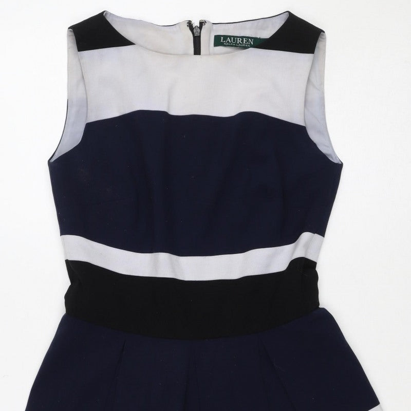 Lauren Ralph Lauren Women Multicoloured UK 4 Fit & Flare Striped Dress