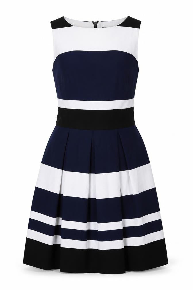 Lauren Ralph Lauren Women Multicoloured UK 4 Fit & Flare Striped Dress