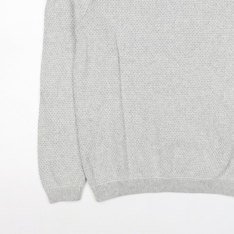Stag and Hart Men’s Grey M Waffle Knit Crew Neck Pullover Jumper