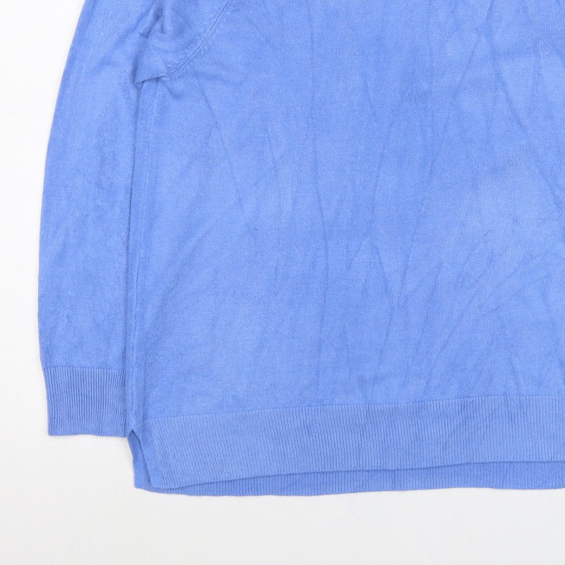 Marks and Spencer Women Blue Size 20 Crew Neck Acrylic Knit Pullover Jumper