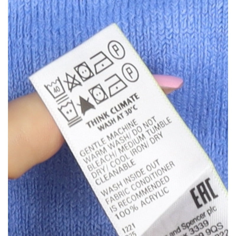 Marks and Spencer Women Blue Size 20 Crew Neck Acrylic Knit Pullover Jumper