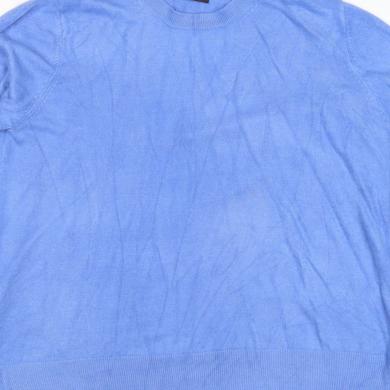 Marks and Spencer Women Blue Size 20 Crew Neck Acrylic Knit Pullover Jumper