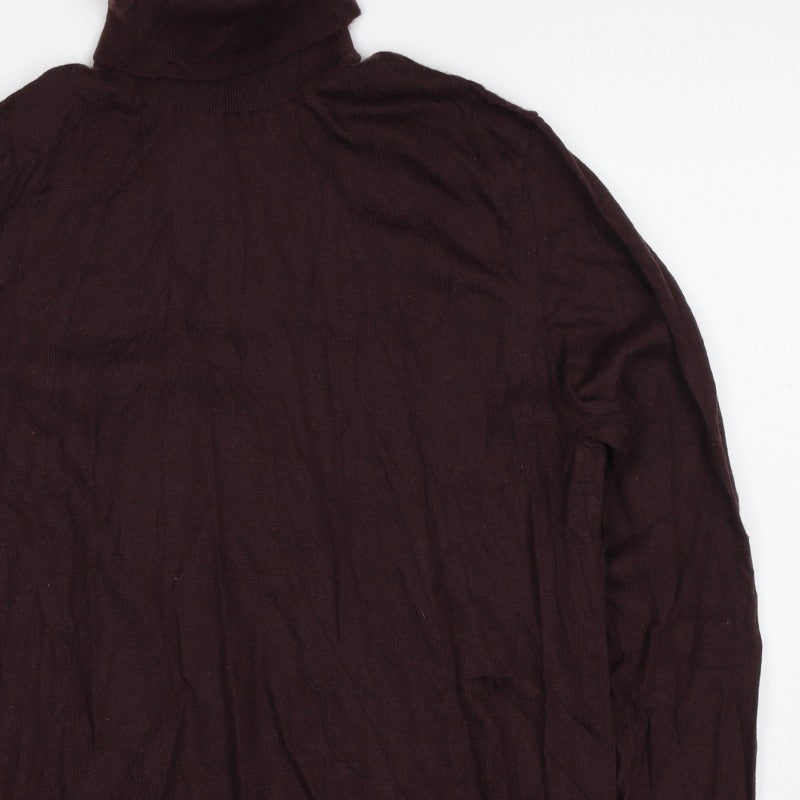 Autograph Men’s Brown Merino Wool Roll Neck Pullover Jumper M
