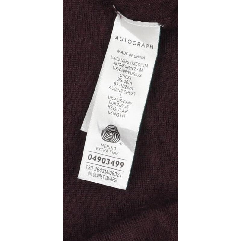 Autograph Men’s Brown Merino Wool Roll Neck Pullover Jumper M