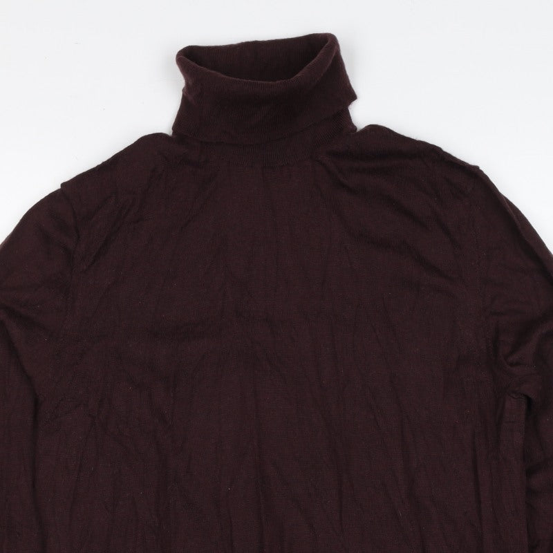 Autograph Men’s Brown Merino Wool Roll Neck Pullover Jumper M