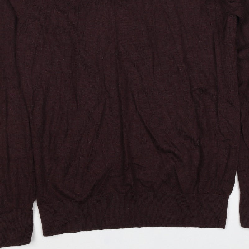 Autograph Men’s Brown Merino Wool Roll Neck Pullover Jumper M
