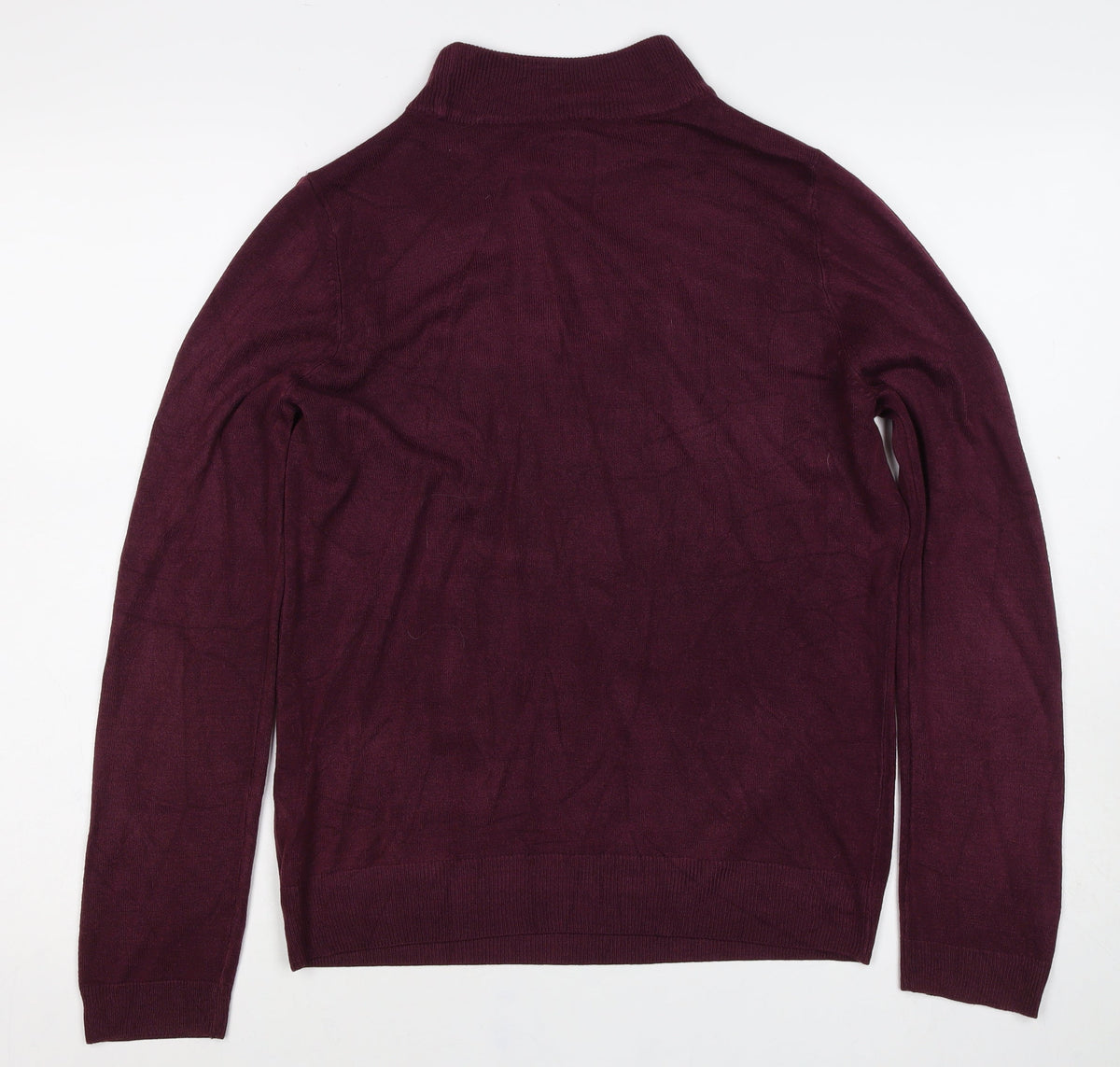 BHS Womens Red Roll Neck Fine Knit Pullover Jumper UK 14