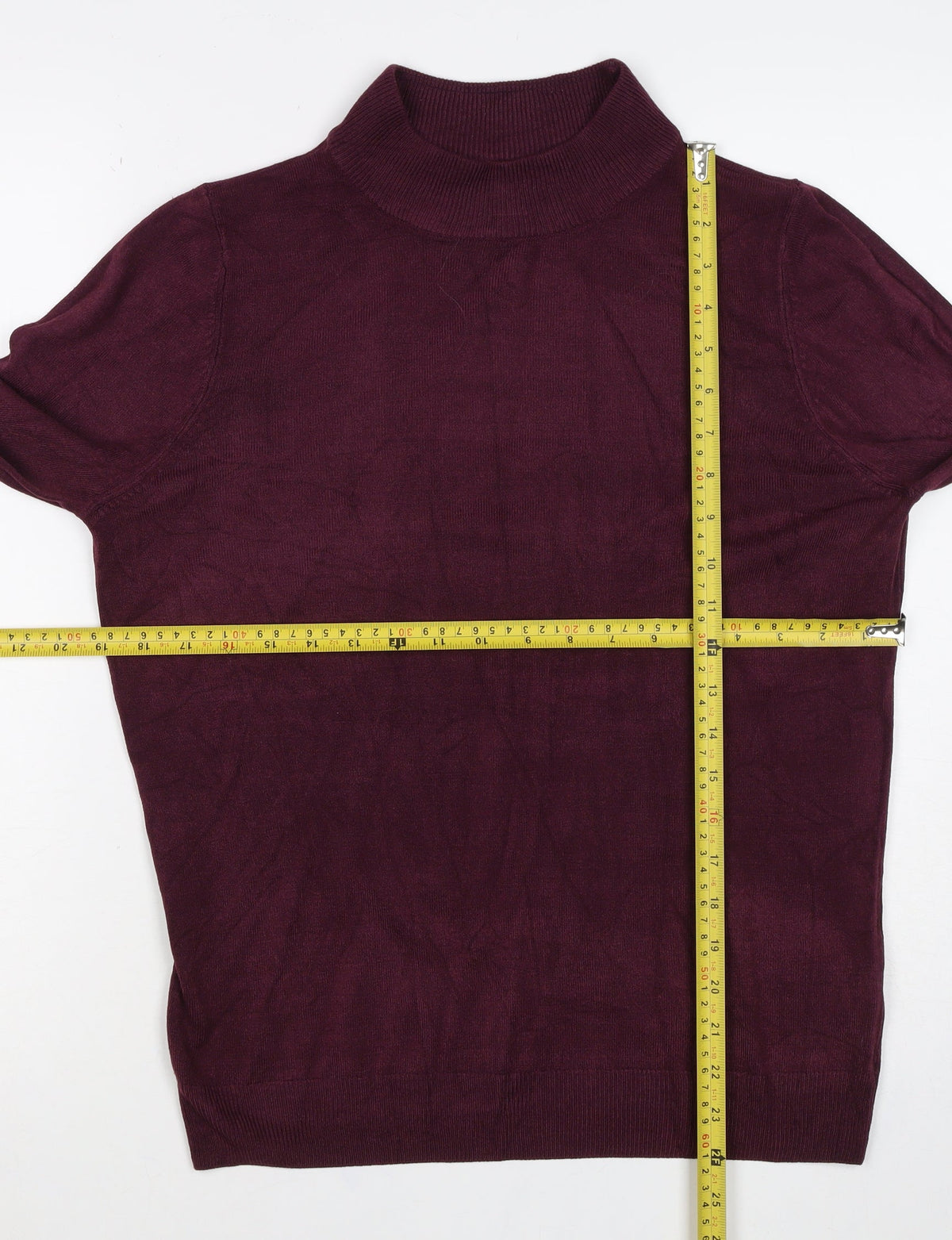 BHS Womens Red Roll Neck Fine Knit Pullover Jumper UK 14