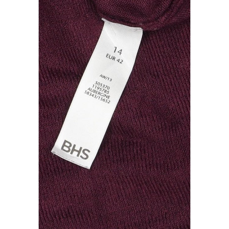 BHS Womens Red Roll Neck Fine Knit Pullover Jumper UK 14