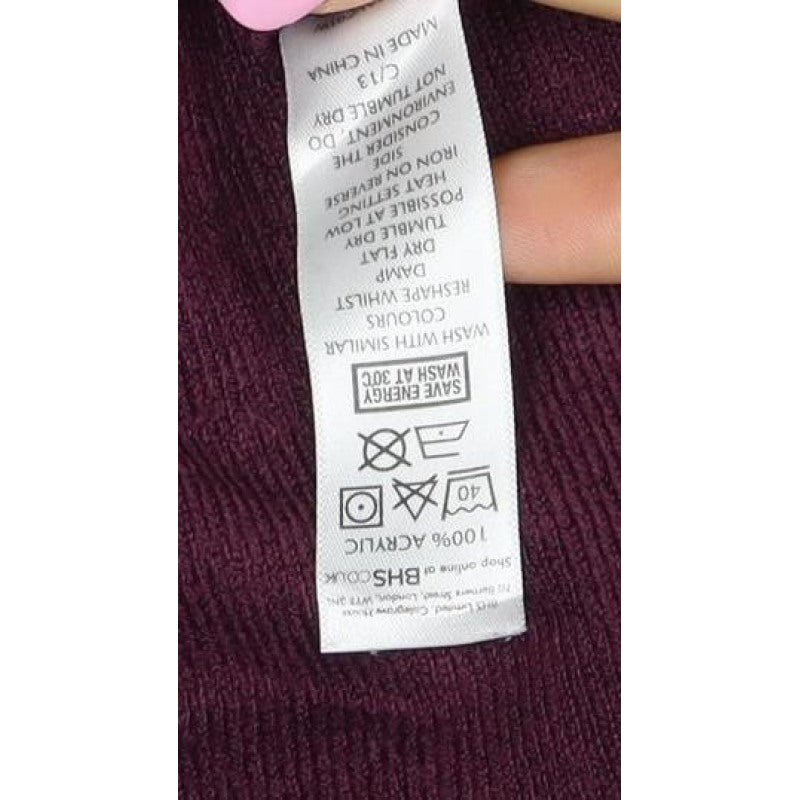 BHS Womens Red Roll Neck Fine Knit Pullover Jumper UK 14