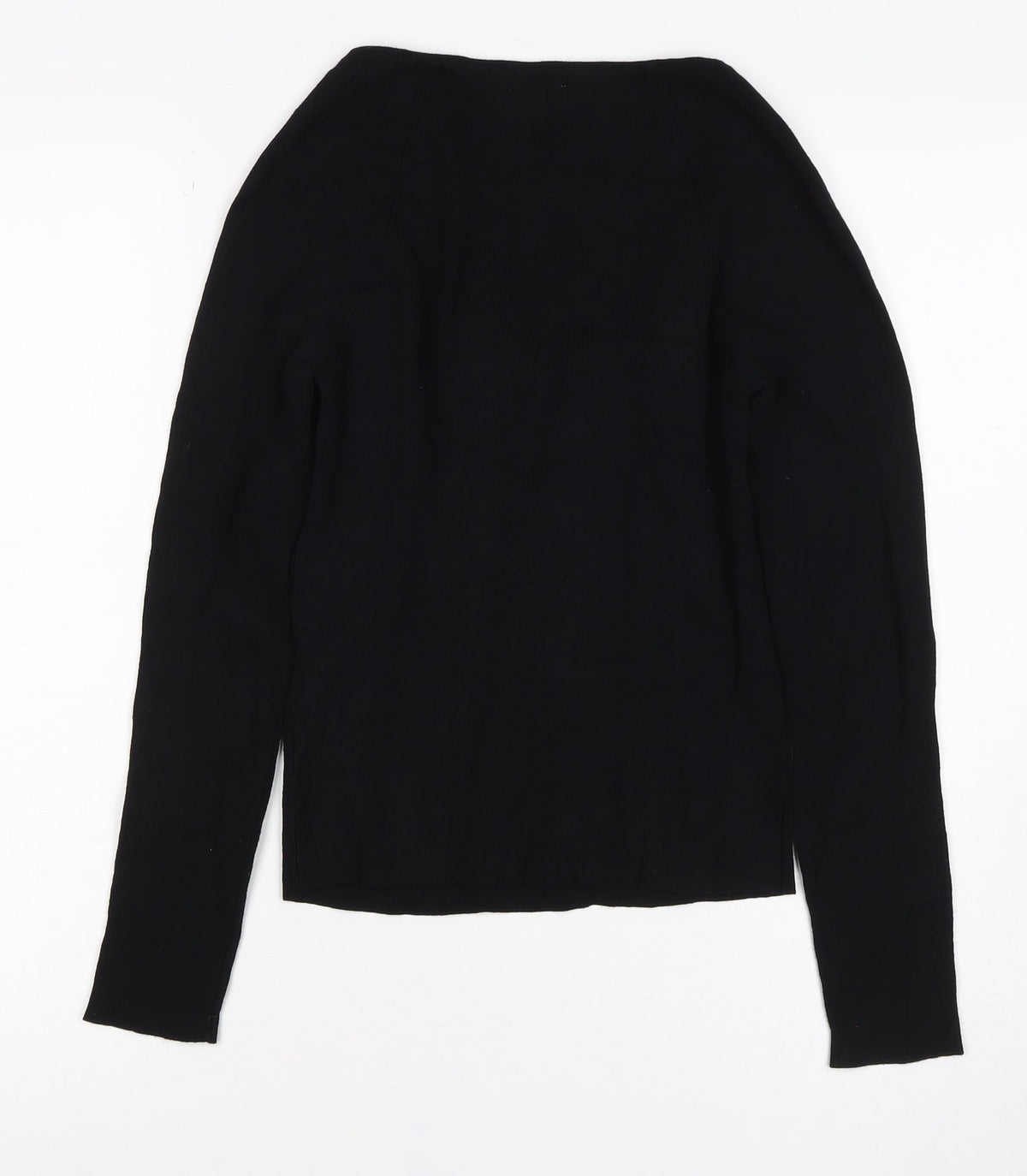 ASOS Design Women Black UK 10 Wrap V-Neck Long Sleeve Blouse