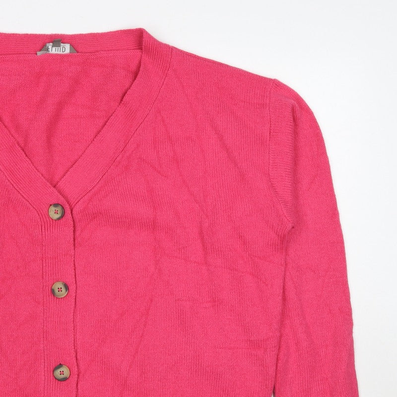 Fluid Women’s Pink Size 16 V-Neck Button Knit Cardigan