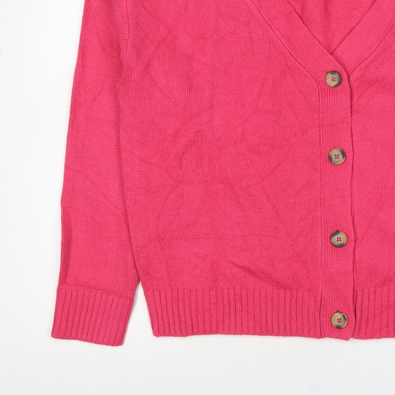 Fluid Women’s Pink Size 16 V-Neck Button Knit Cardigan