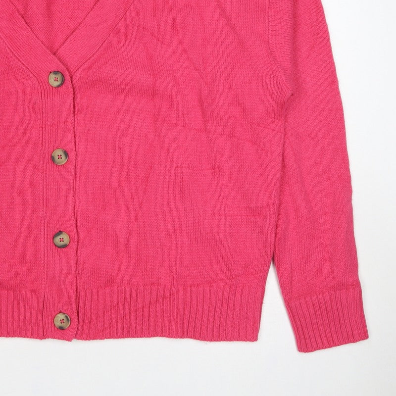 Fluid Women’s Pink Size 16 V-Neck Button Knit Cardigan