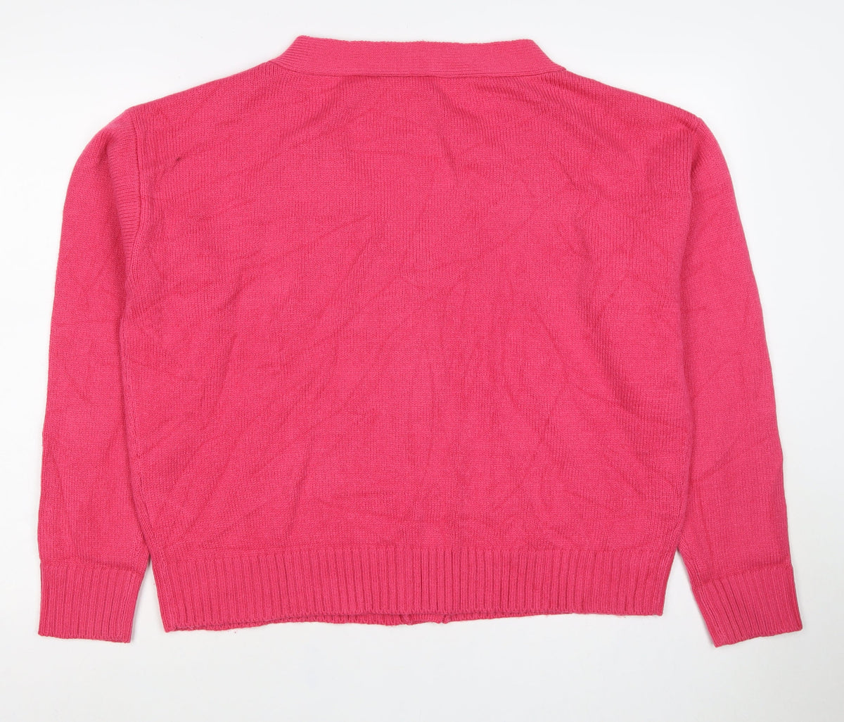 Fluid Women’s Pink Size 16 V-Neck Button Knit Cardigan