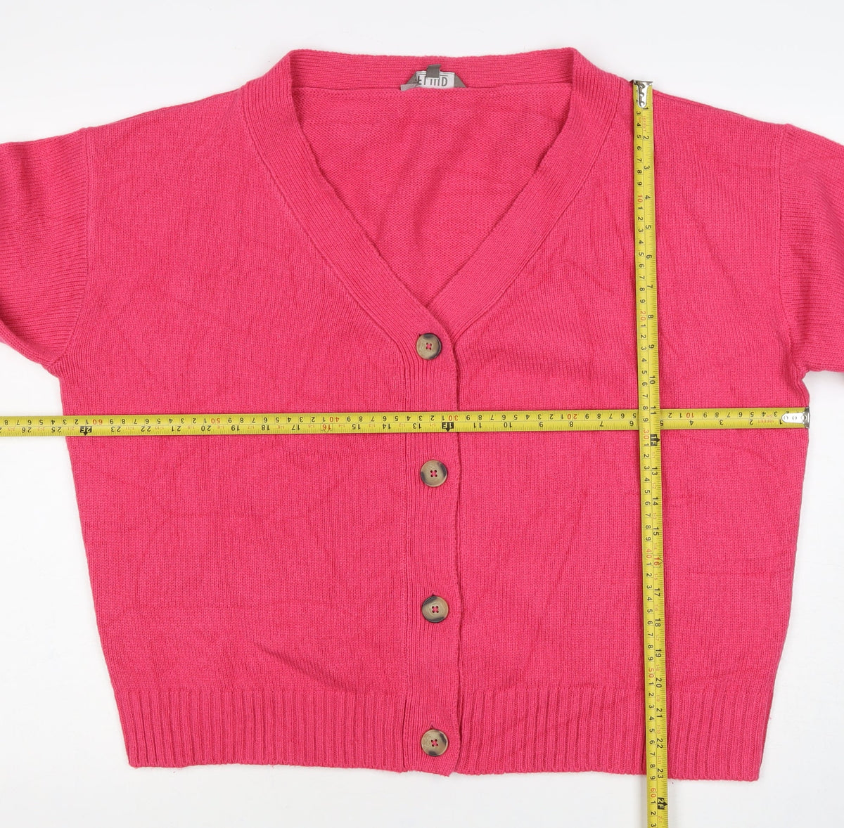 Fluid Women’s Pink Size 16 V-Neck Button Knit Cardigan