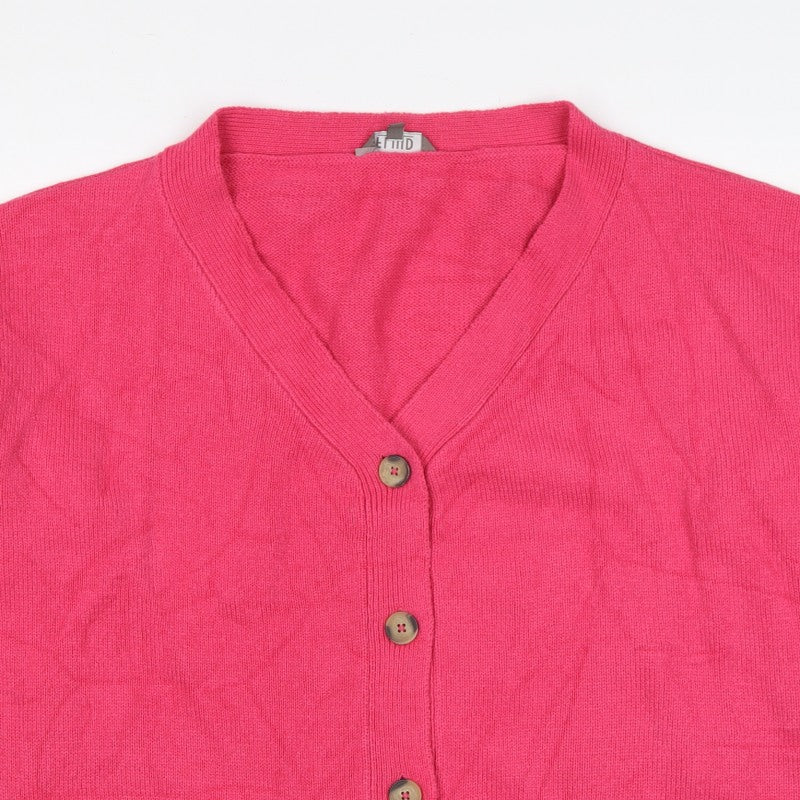 Fluid Women’s Pink Size 16 V-Neck Button Knit Cardigan