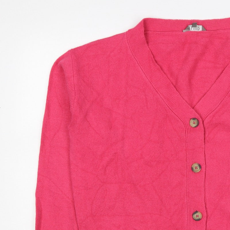 Fluid Women’s Pink Size 16 V-Neck Button Knit Cardigan