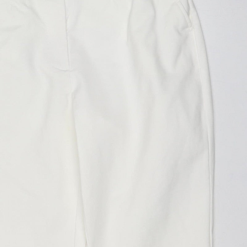 Marks & Spencer Women White Size 16 Wide-Leg Dress Trousers