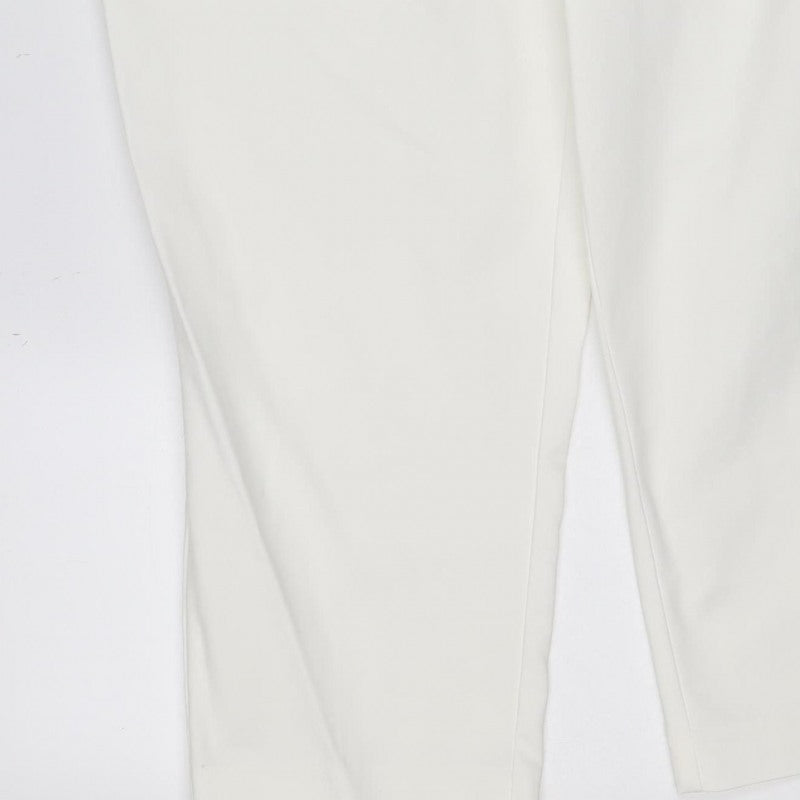 Marks & Spencer Women White Size 16 Wide-Leg Dress Trousers