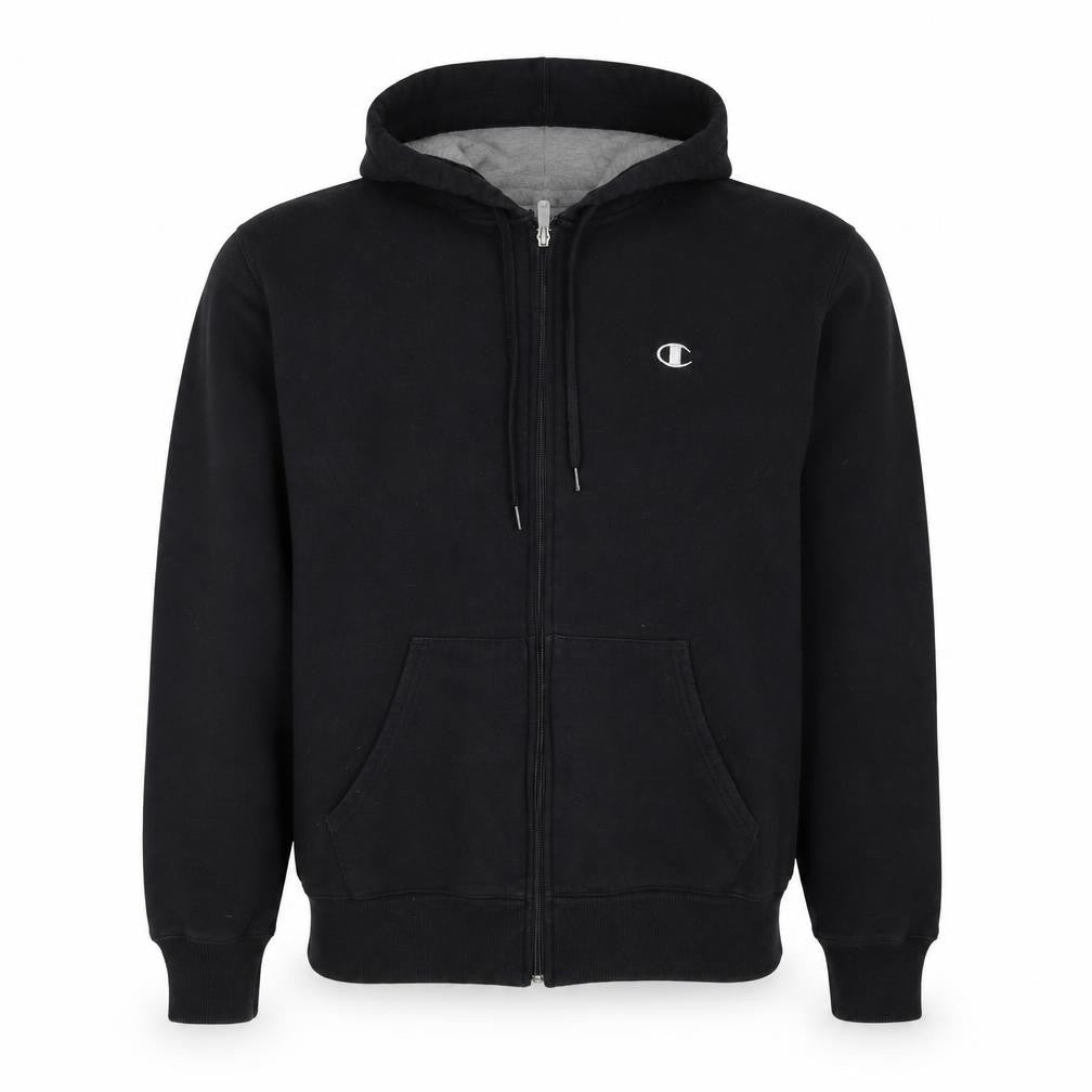 Champion Men’s Black L Full Zip Hoodie Embroidered Logo